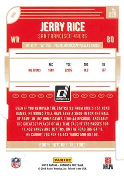 2018 Donruss - Press Proof Silver Die Cut #229 Jerry Rice Back