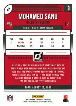 2018 Donruss - Season Stat Line #14 Mohamed Sanu Back