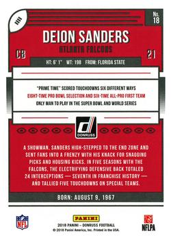 2018 Donruss - Season Stat Line #18 Deion Sanders Back