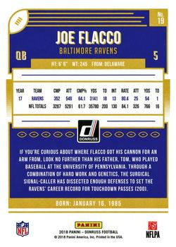 2018 Donruss - Season Stat Line #19 Joe Flacco Back