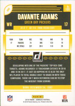 2018 Donruss - Season Stat Line #109 Davante Adams Back