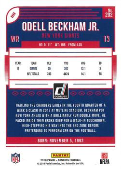 2018 Donruss - Season Stat Line #202 Odell Beckham Jr. Back