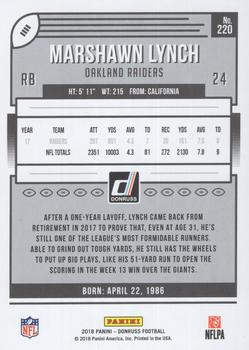 2018 Donruss - Season Stat Line #220 Marshawn Lynch Back