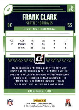 2018 Donruss - Season Stat Line #265 Frank Clark Back