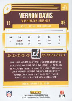 2018 Donruss - Season Stat Line #291 Vernon Davis Back