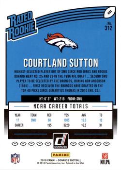 2018 Donruss - Season Stat Line #312 Courtland Sutton Back