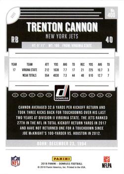 2018 Donruss - Season Stat Line #400 Trenton Cannon Back