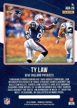 2018 Donruss - All-Time Gridiron Kings #AGK-29 Ty Law Back