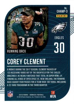 2018 Donruss - The Champ is Here #CHAMP-3 Corey Clement Back