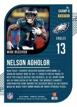 2018 Donruss - The Champ is Here #CHAMP-6 Nelson Agholor Back