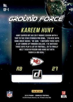 2018 Donruss - Ground Force #GF-1 Kareem Hunt Back