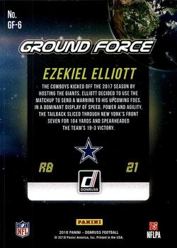 2018 Donruss - Ground Force #GF-6 Ezekiel Elliott Back