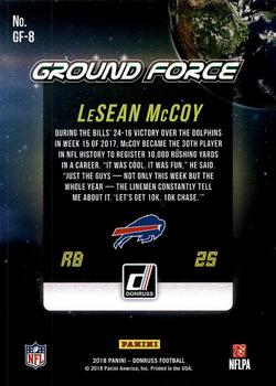 2018 Donruss - Ground Force #GF-8 LeSean McCoy Back