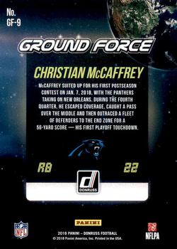 2018 Donruss - Ground Force #GF-9 Christian McCaffrey Back