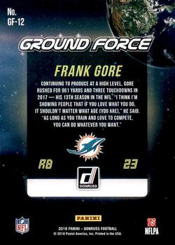 2018 Donruss - Ground Force #GF-12 Frank Gore Back