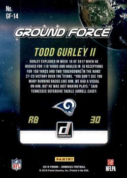 2018 Donruss - Ground Force #GF-14 Todd Gurley II Back