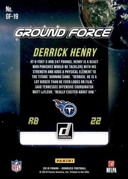 2018 Donruss - Ground Force #GF-19 Derrick Henry Back
