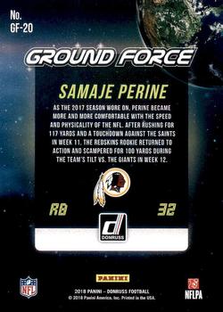 2018 Donruss - Ground Force #GF-20 Samaje Perine Back