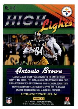 2018 Donruss - Highlights #H-8 Antonio Brown Back