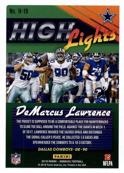 2018 Donruss - Highlights #H-19 DeMarcus Lawrence Back