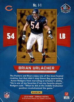 2018 Donruss - Inducted #I-1 Brian Urlacher Back