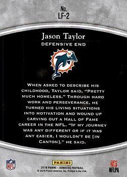 2018 Donruss - Legends of the Fall Red #LF-2 Jason Taylor Back
