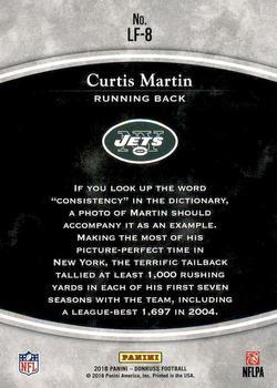 2018 Donruss - Legends of the Fall Red #LF-8 Curtis Martin Back