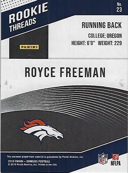 2018 Donruss - Rookie Threads #23 Royce Freeman Back