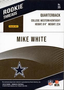 2018 Donruss - Rookie Threads Red #35 Mike White Back