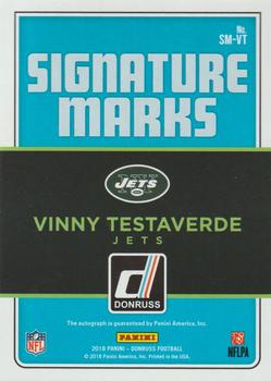 2018 Donruss - Signature Marks #SM-VT Vinny Testaverde Back