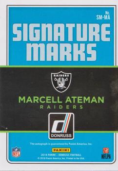2018 Donruss - Signature Marks #SM-MA Marcell Ateman Back