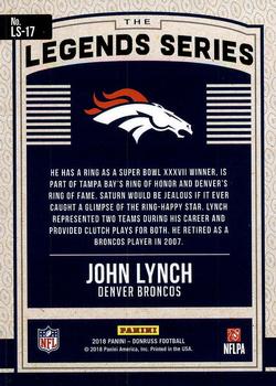 2018 Donruss - The Legends Series #LS-17 John Lynch Back