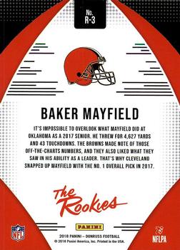 2018 Donruss - The Rookies #R-3 Baker Mayfield Back