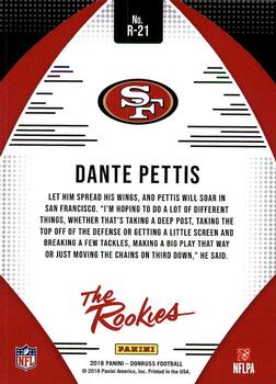 2018 Donruss - The Rookies #R-21 Dante Pettis Back