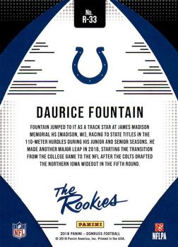 2018 Donruss - The Rookies #R-33 Daurice Fountain Back