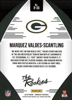 2018 Donruss - The Rookies #R-36 Marquez Valdes-Scantling Back
