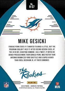2018 Donruss - The Rookies #R-37 Mike Gesicki Back