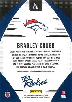2018 Donruss - The Rookies Autographs #R-19 Bradley Chubb Back