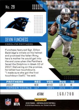 2018 Panini Unparalleled - Astral #29 Devin Funchess Back
