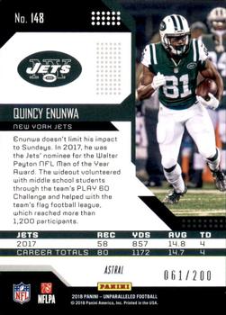 2018 Panini Unparalleled - Astral #148 Quincy Enunwa Back
