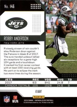 2018 Panini Unparalleled - Flight #146 Robby Anderson Back