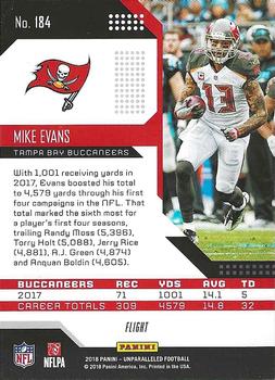 2018 Panini Unparalleled - Flight #184 Mike Evans Back
