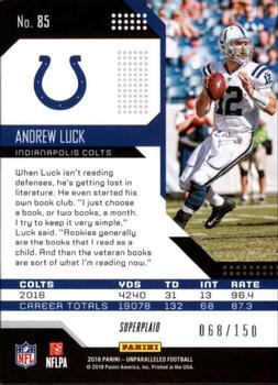 2018 Panini Unparalleled - Superplaid #85 Andrew Luck Back