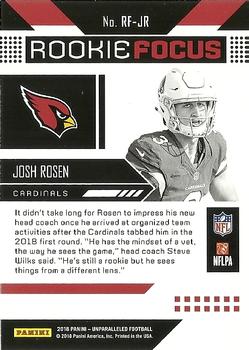 2018 Panini Unparalleled - Rookie Focus #RF-JR Josh Rosen Back