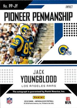 2018 Panini Unparalleled - Pioneer Penmanship Impact #PP-JY Jack Youngblood Back