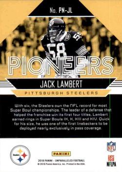 2018 Panini Unparalleled - Pioneers #PN-JL Jack Lambert Back
