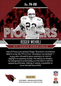 2018 Panini Unparalleled - Pioneers #PN-RW Roger Wehrli Back