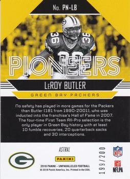 2018 Panini Unparalleled - Pioneers Astral #PN-LB LeRoy Butler Back