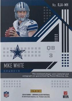 2018 Panini Unparalleled - Rookie Jersey Autographs #RJA-MH Mike White Back