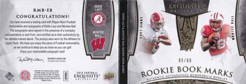 2013 Upper Deck Exquisite Collection - Rookie Bookmarks #RMB-EB Montee Ball / Eddie Lacy Back